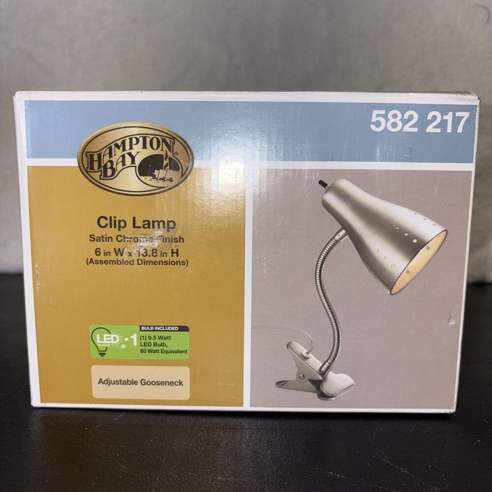 Hampton Bay clip lamp satin chrome finish